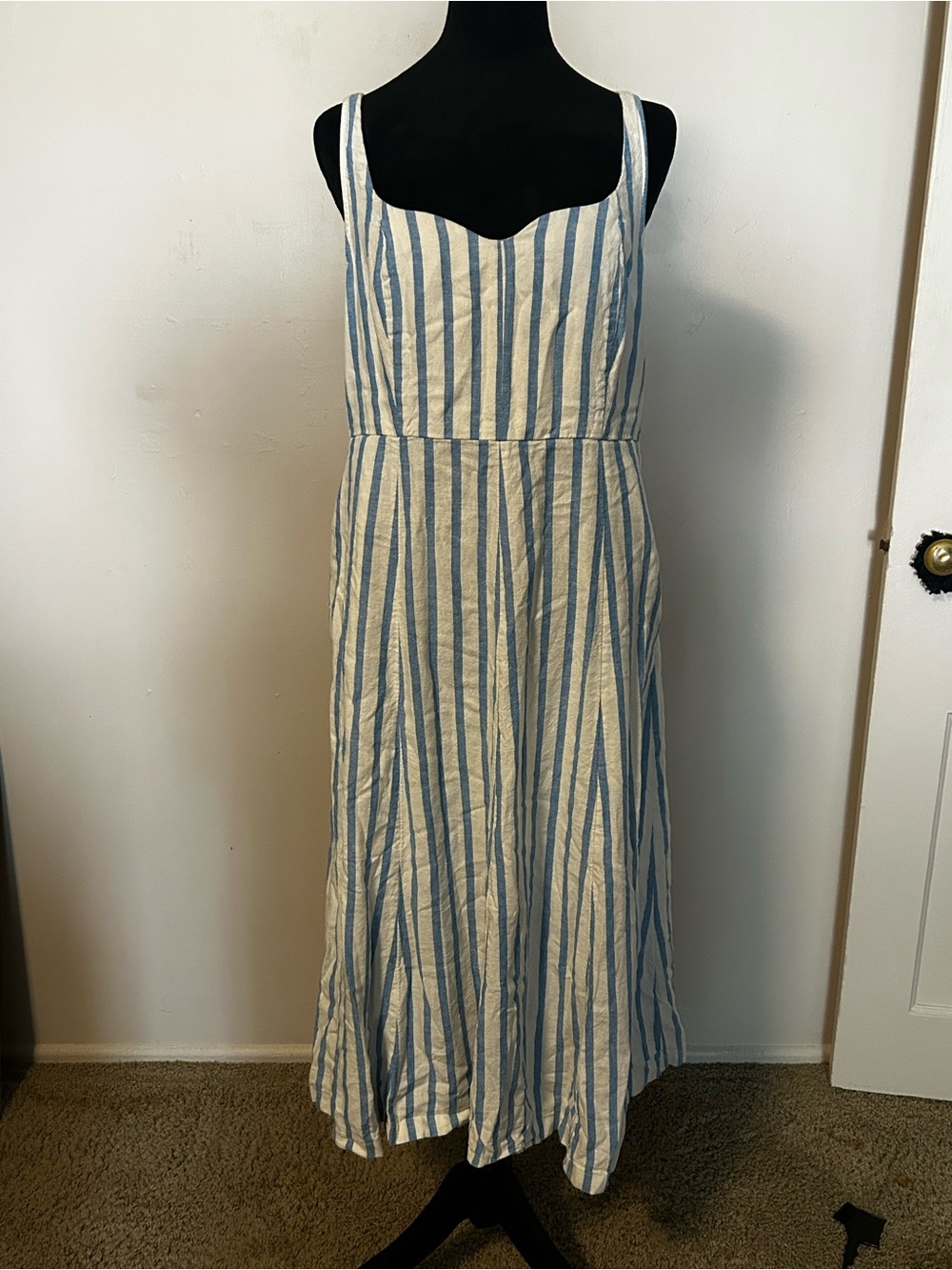 Old Navy Blue and White Striped Sundress Maxi